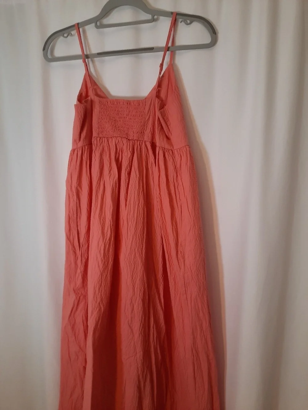 Girls' Coral Pink Maxi Sundress with Smocked Bodice